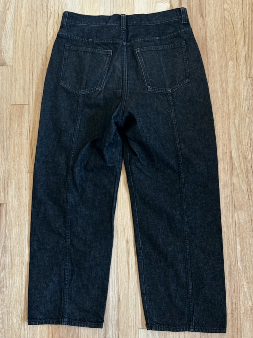 COS mid-rise relaxed wide leg barrel jeans cotton washed black size 29 - Picture 11 of 11